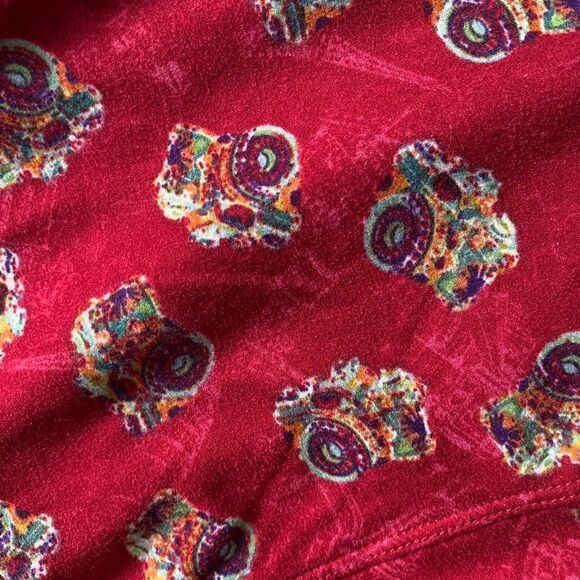 LULAROE Camera Leggings One Size Red Multicolor Photography Photographer Womens - Picture 5 of 6